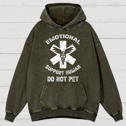 Emotional Support Human Do Not Pet Vintage Distressed Hoodie