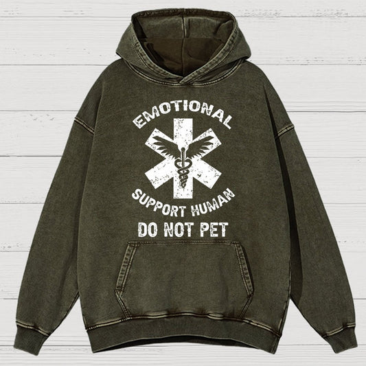Emotional Support Human Do Not Pet Vintage Distressed Hoodie