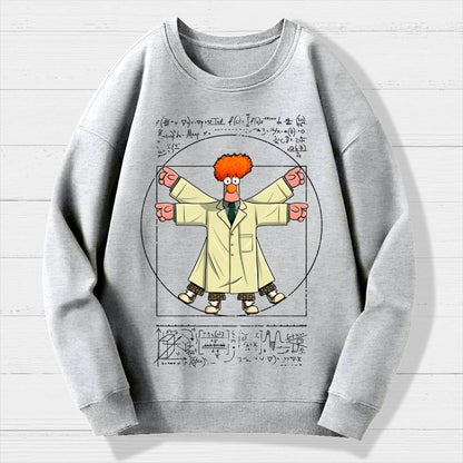 Vitruvian Puppet Geek Cotton Sweatshirt