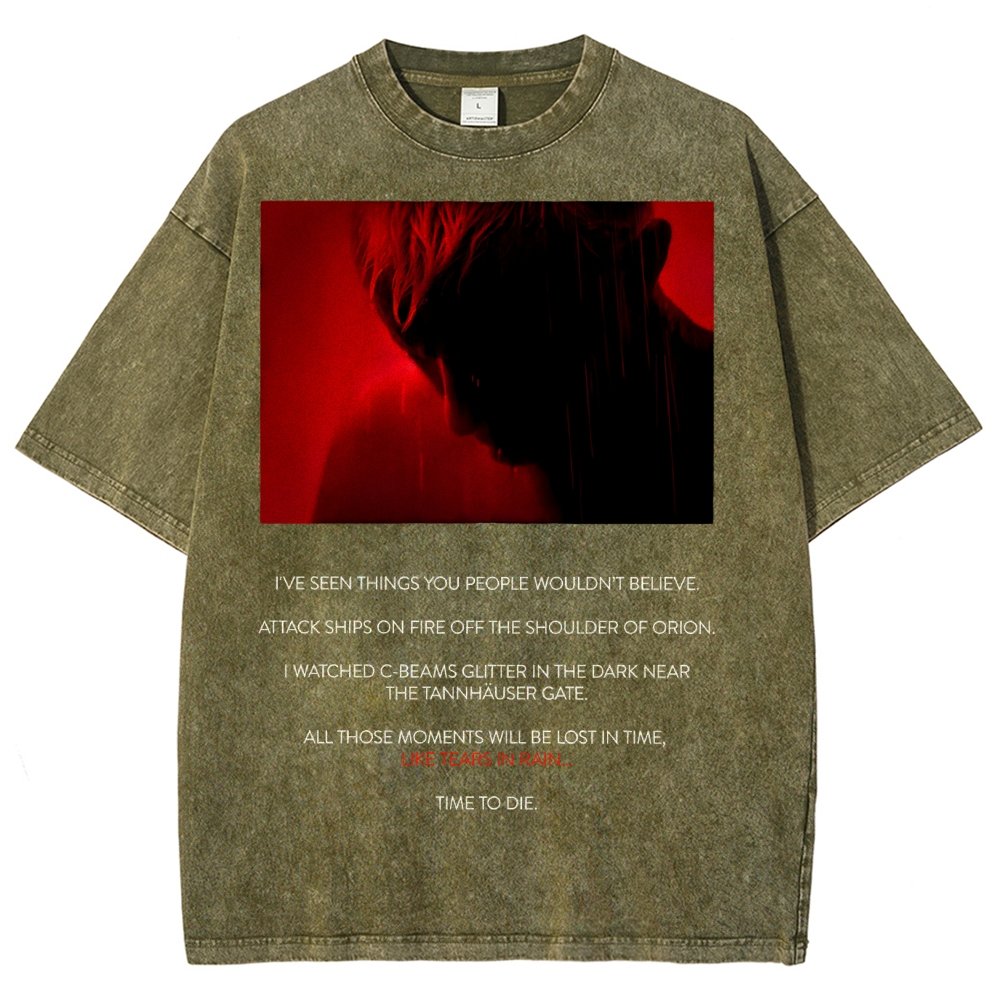 Tears In Rain-Tears In Red-Time To Die Vintage Distressed T-shirt