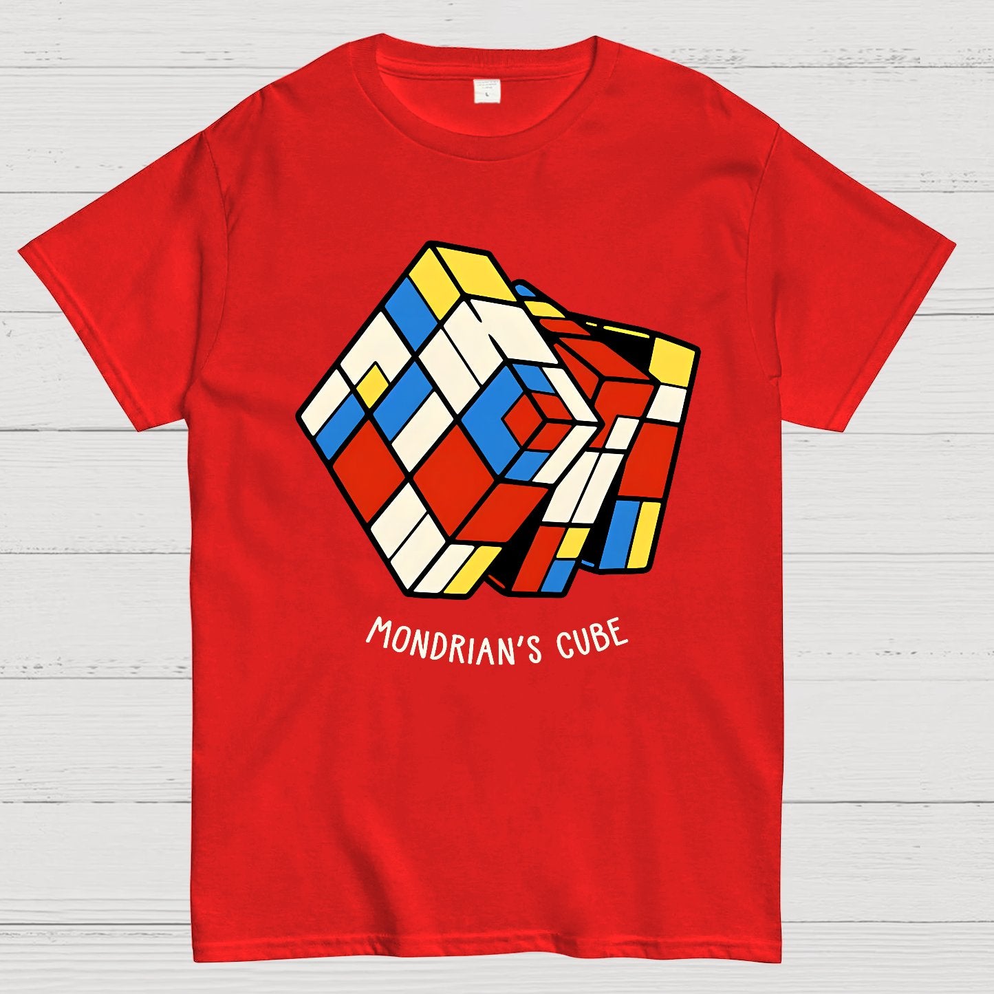 The Mondrian Rubik Cube Geek T-Shirt