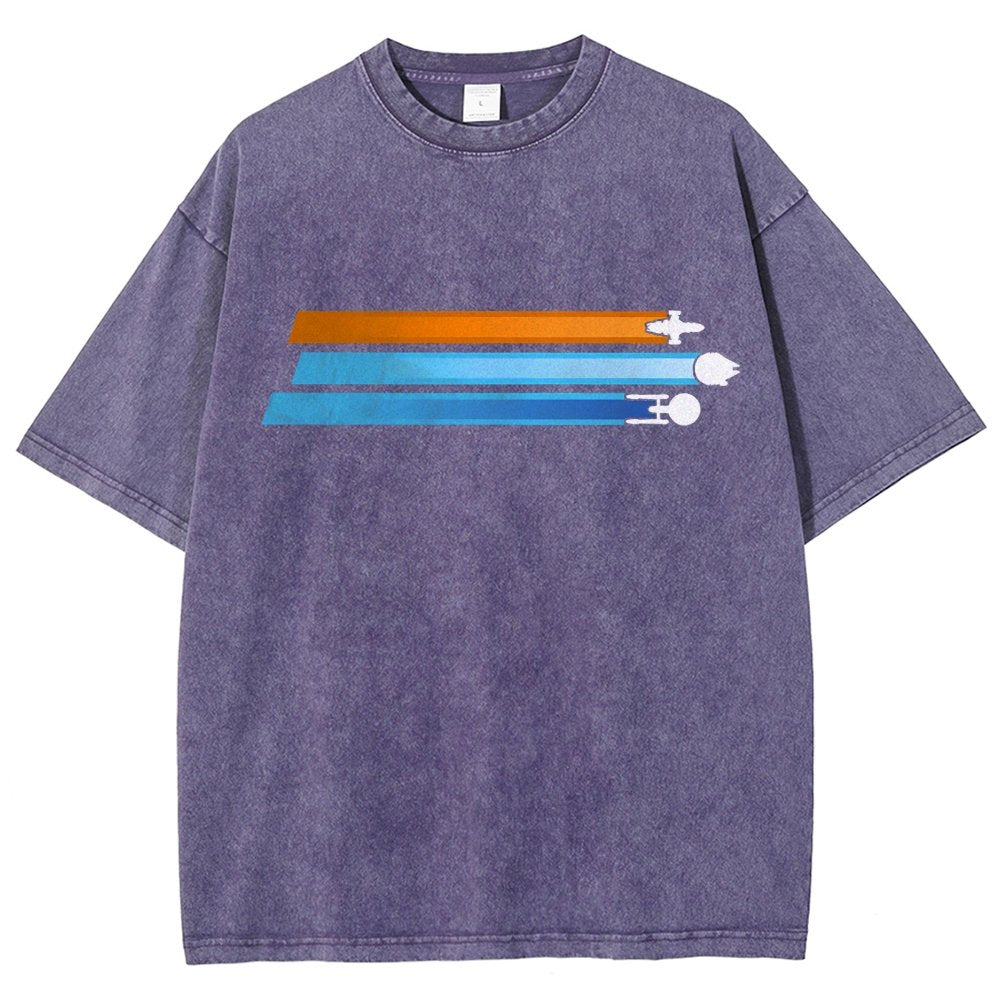 Space Racing Stripes Vintage Distressed T-shirt