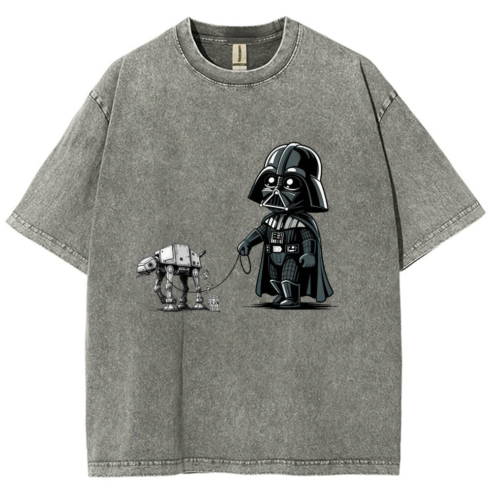 Dark Lord walking his dog Vintage Distressed T-shirt
