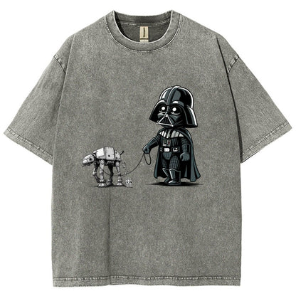 Dark Lord walking his dog Vintage Distressed T-shirt