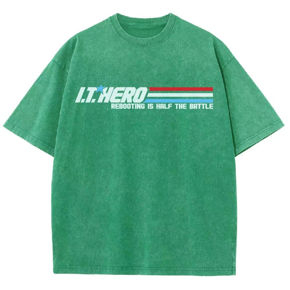 I.T. Hero Rebooting is Half the Battle Vintage Distressed T-shirt