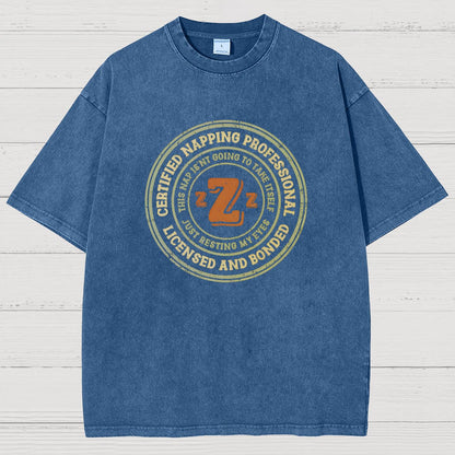 Certified Napping Professional Vintage Distressed T-shirt