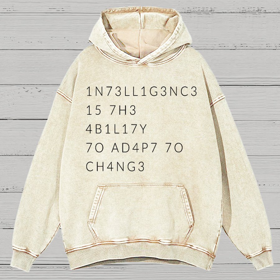Intelligence Is The Ability To Adapt To Change Vintage Distressed Hoodie