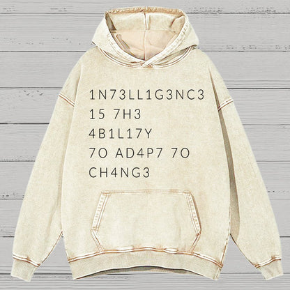 Intelligence Is The Ability To Adapt To Change Vintage Distressed Hoodie