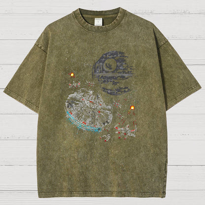 Epic Space Battle Vintage Distressed T-shirt