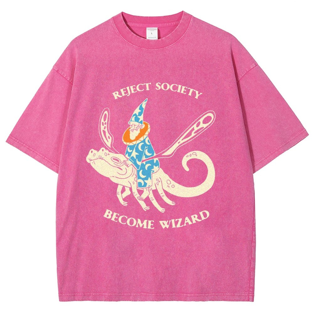 Reject-society become-wizard Vintage Distressed T-shirt