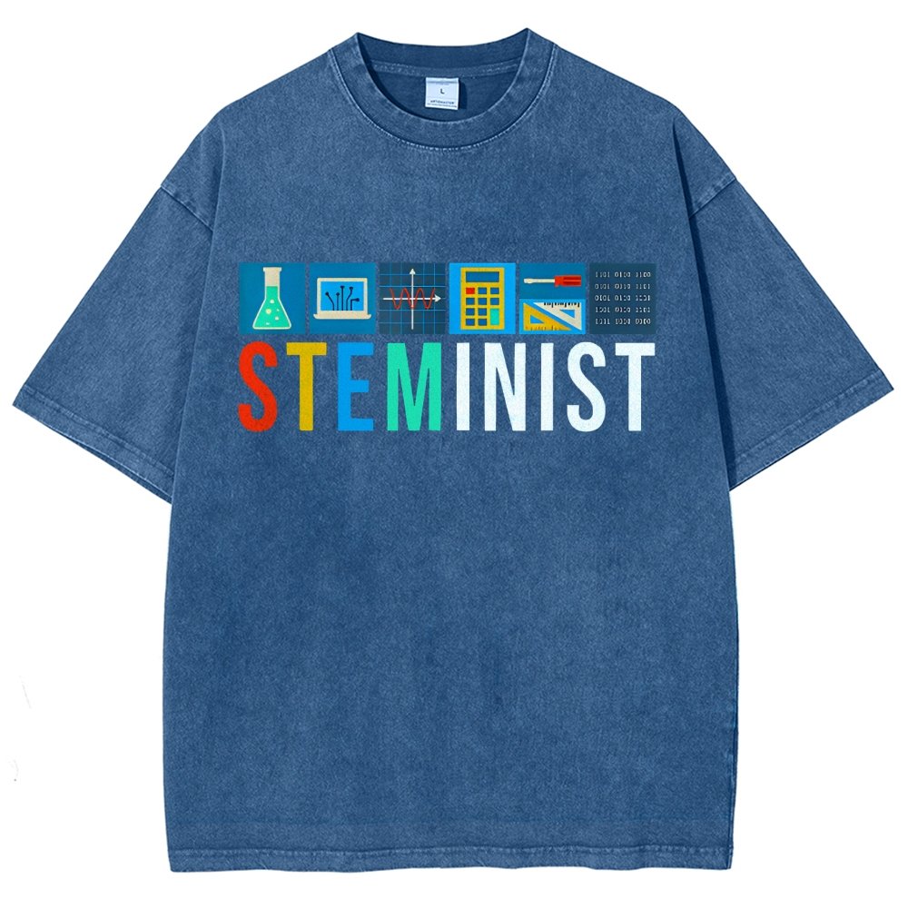 Steminist Science Technology Engineering Math STEM Vintage Distressed T-shirt