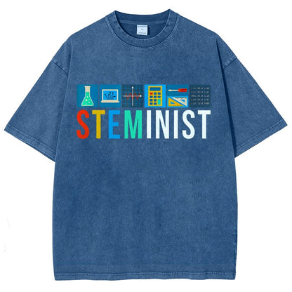 Steminist Science Technology Engineering Math STEM Vintage Distressed T-shirt