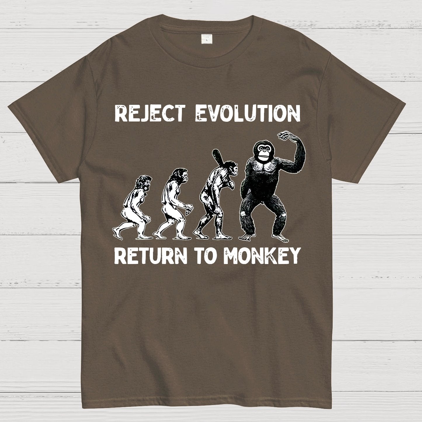Reject Evolution  Return To Monkey Funny Geek T-Shirt