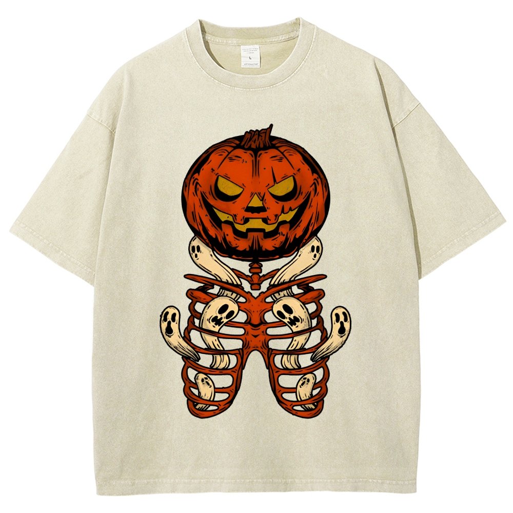 Halloween Pumpkin Vintage Distressed T-shirt