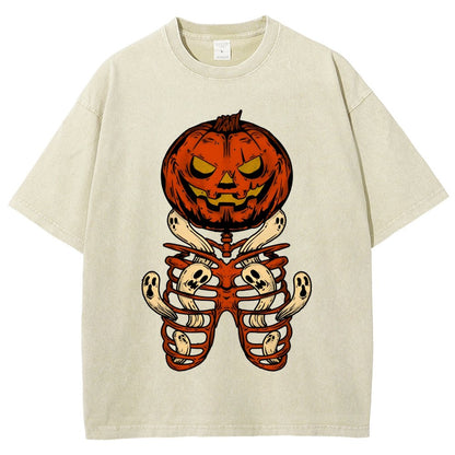 Halloween Pumpkin Vintage Distressed T-shirt