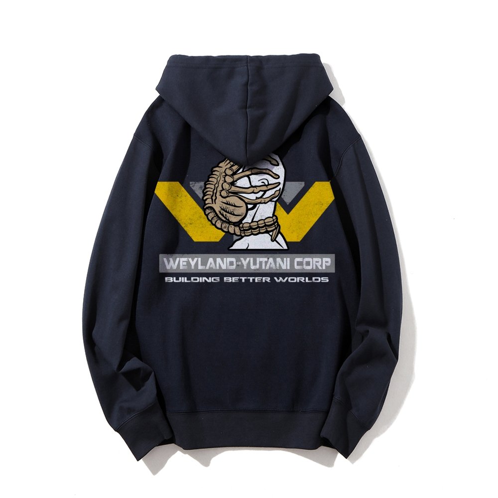 Mysterious Creatures Building Better Worlds Printed Back Unisex Cotton Hoodie