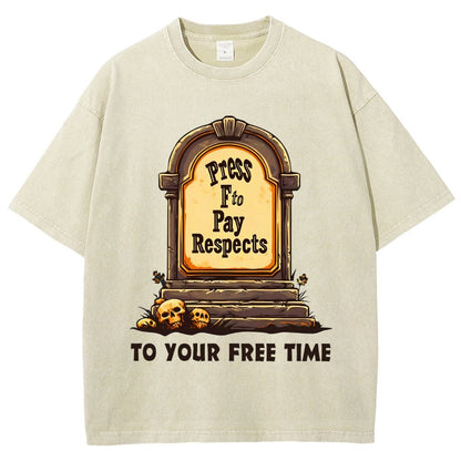 Press F to Pay Respects Vintage Distressed T-shirt
