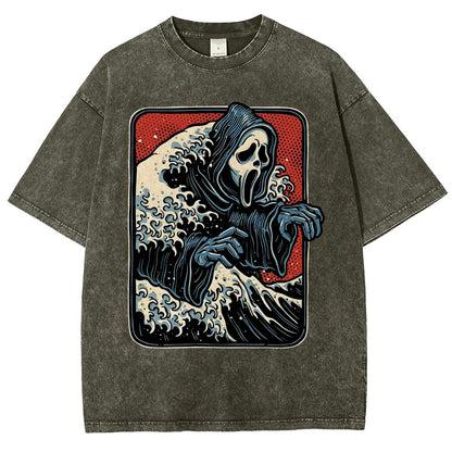 Ghost Wave Vintage Distressed T-shirt