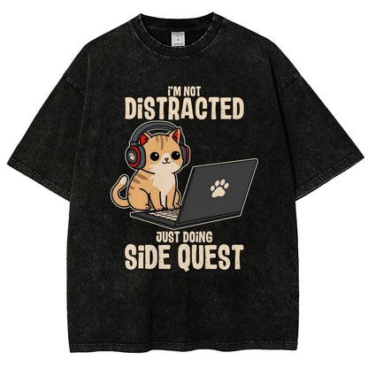 Doing Side Quest Vintage Distressed T-shirt