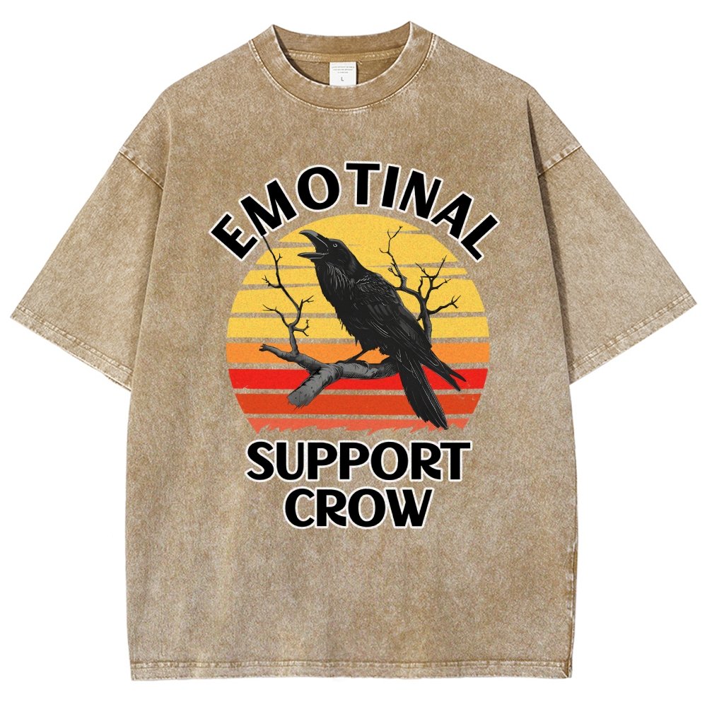 Emotional Support Crow Vintage Distressed T-shirt