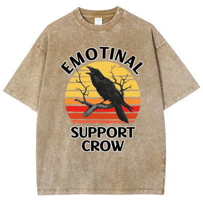 Emotional Support Crow Vintage Distressed T-shirt
