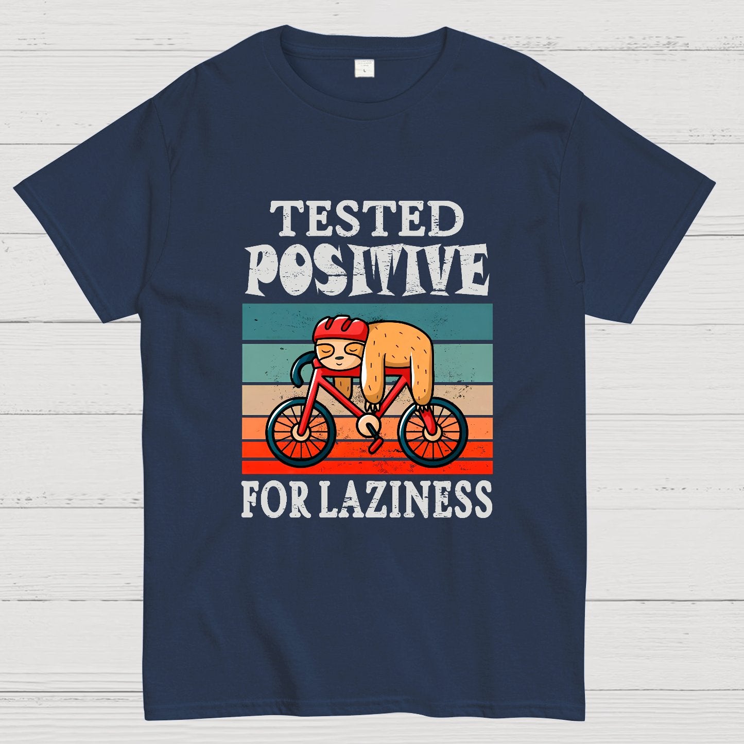 Tested Positive For Laziness Sloth On Bicycle By Sal71 Geeky T-Shirt