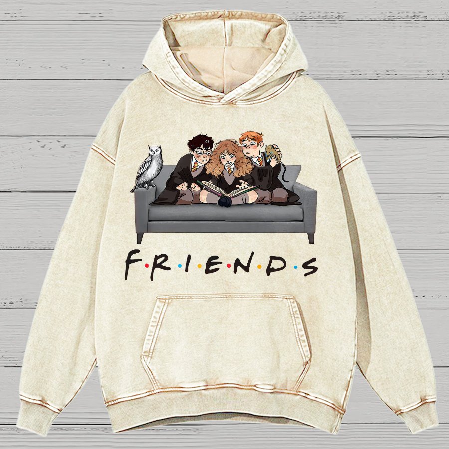 True friends Funny Nerdy Vintage Distressed Hoodie