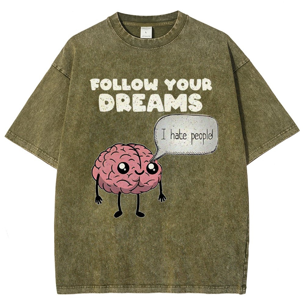Follow Your Dreams Vintage Distressed T-shirt