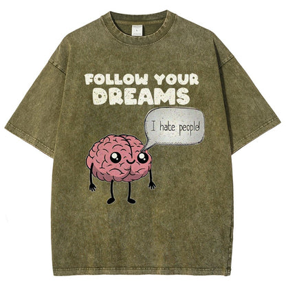 Follow Your Dreams Vintage Distressed T-shirt