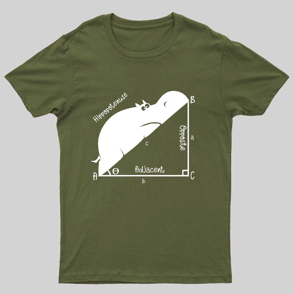 Funny Hippopotenuse Math Geeky T-Shirt