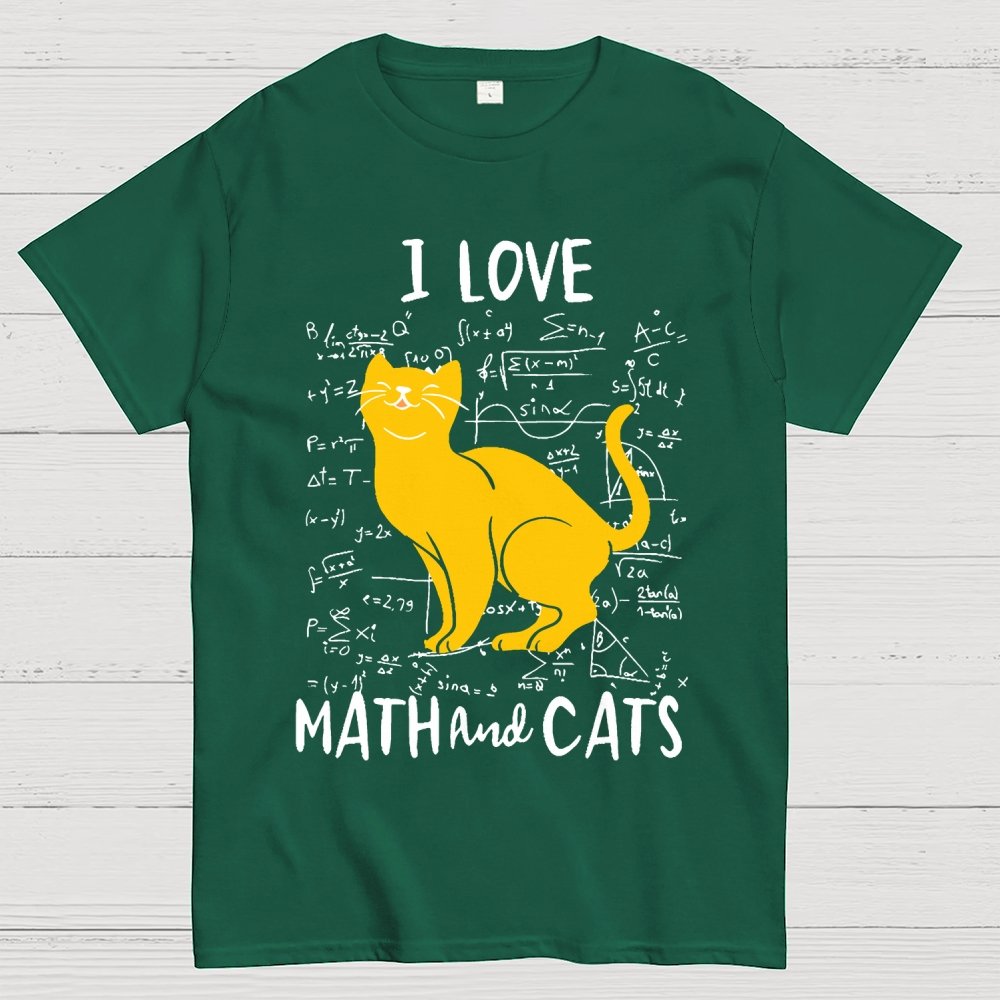 I Love Math And Cats Unisex Geek T-Shirt