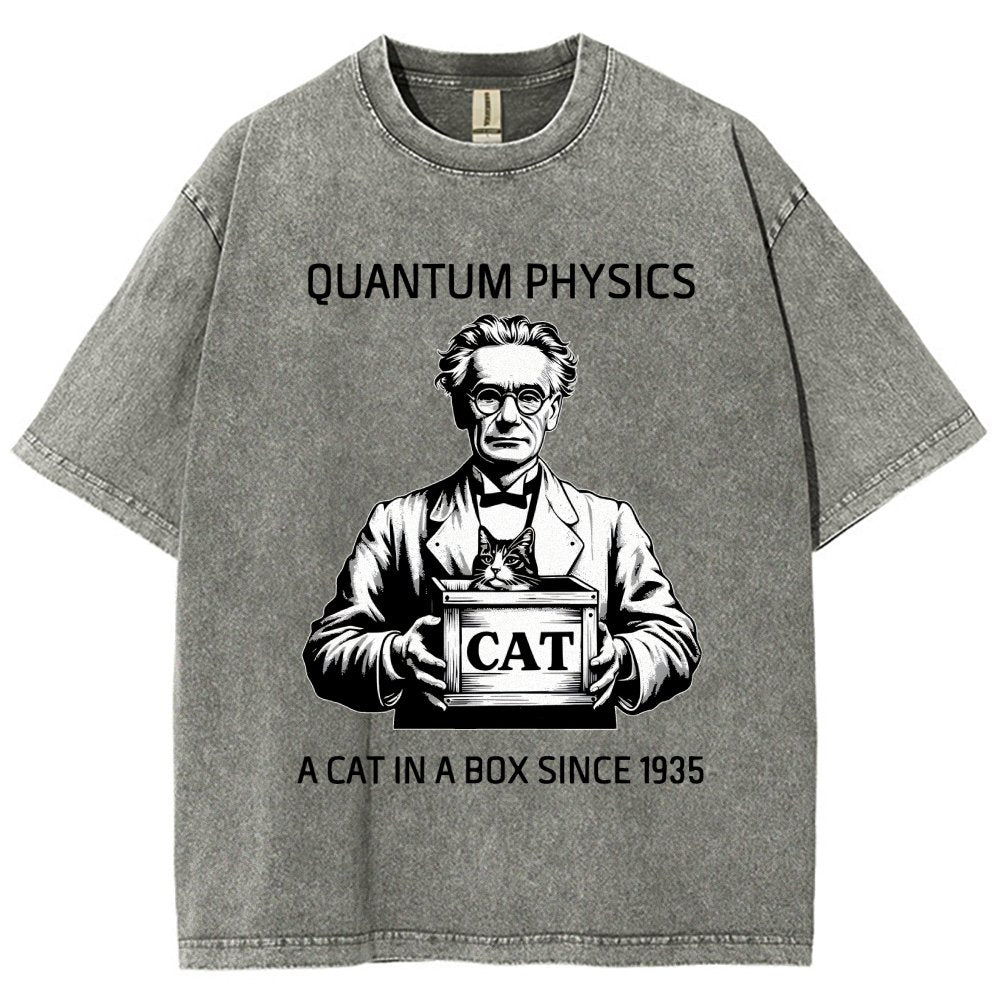 Schrödinger's Cat Quantum Vintage Distressed T-shirt
