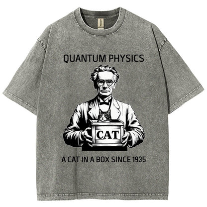 Schrödinger's Cat Quantum Vintage Distressed T-shirt