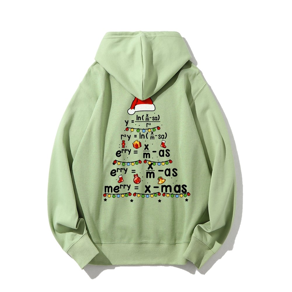 Christmas Math Printed Back Unisex Cotton Hoodie