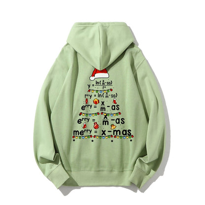 Christmas Math Printed Back Unisex Cotton Hoodie