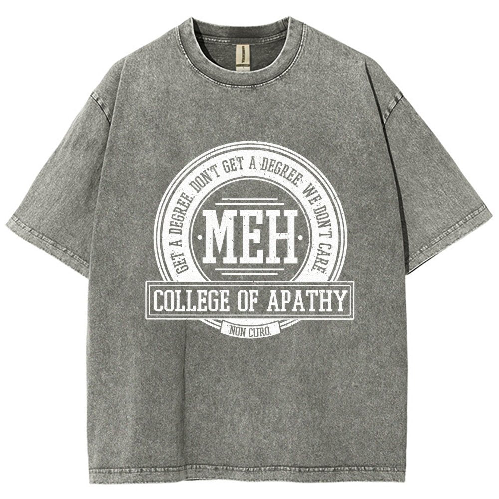 College of Apathy Vintage Distressed T-shirt