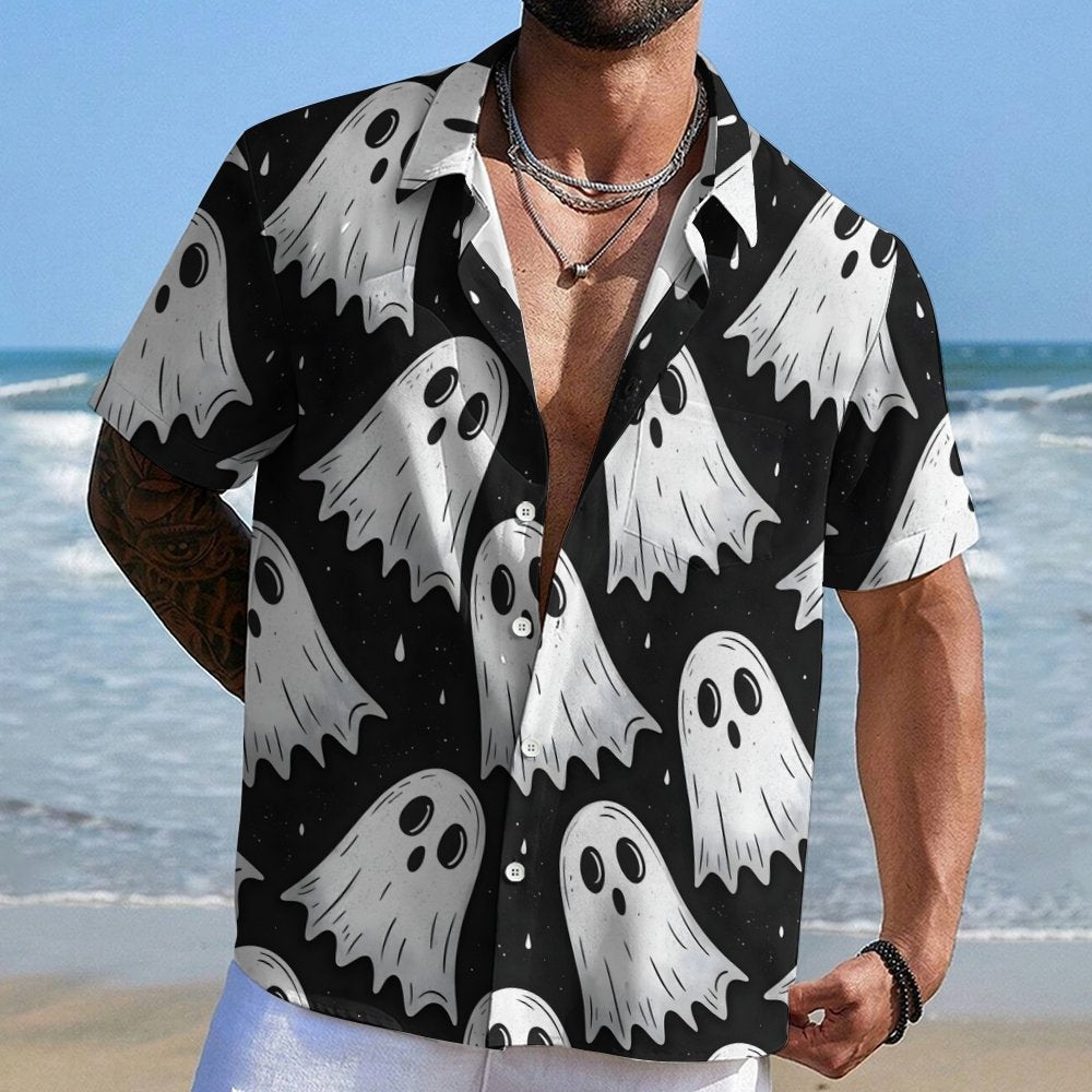 Cute Ghost Geek Hawaiian Shirt