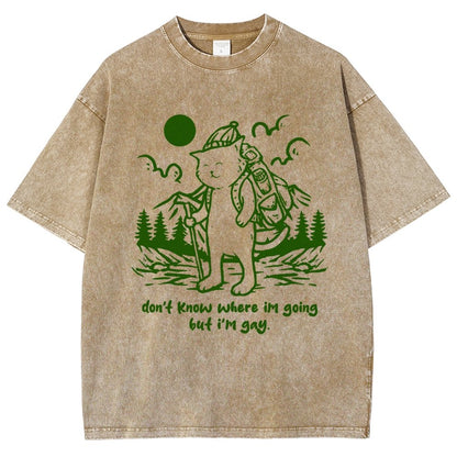Don't Know Where I'm Going But I'm Gay Vintage Distressed T-shirt