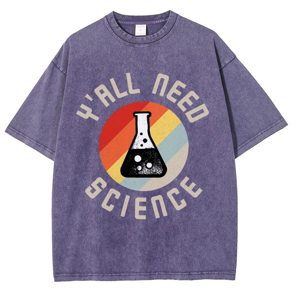 Y'all Need Science Chemistry Biology Physics Vintage Distressed T-shirt