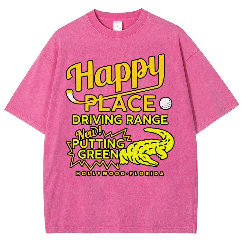 Happy Place Driving Range Vintage Distressed T-shirt