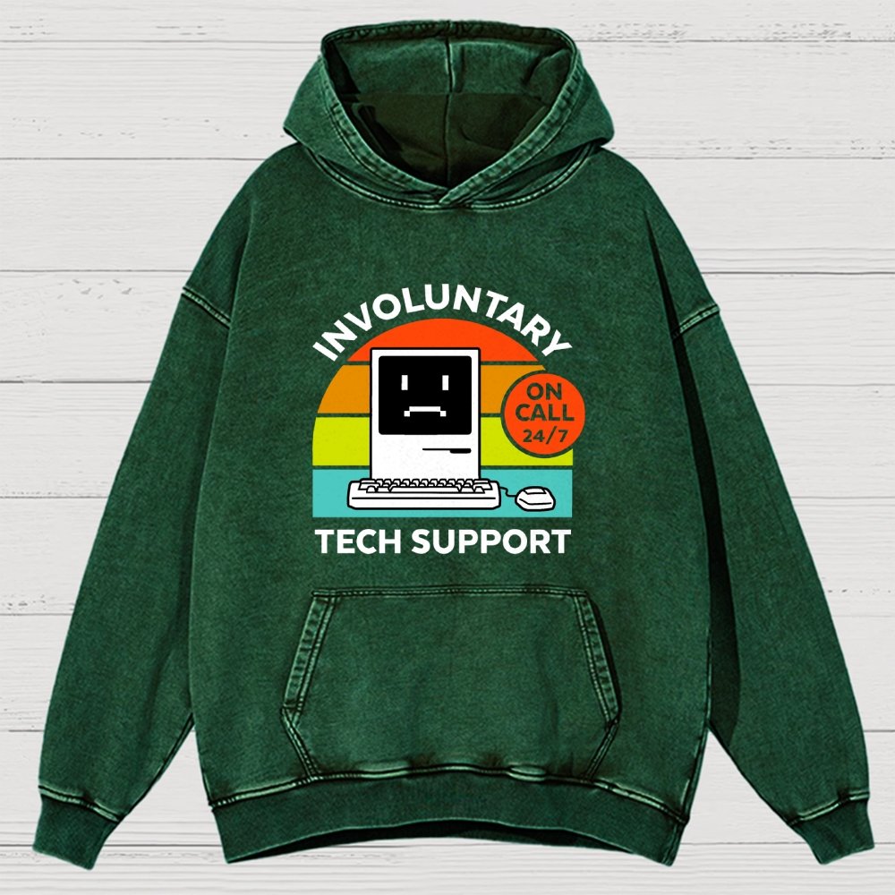 Overthinking Mode ON! Involuntary Tech Support Vintage Distressed Hoodie