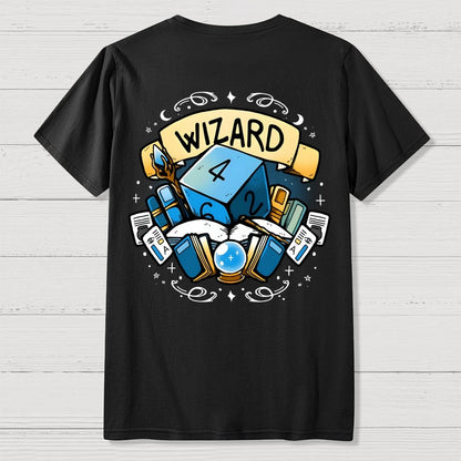 Wizard Dice Front And Back Printing Geek T-Shirt