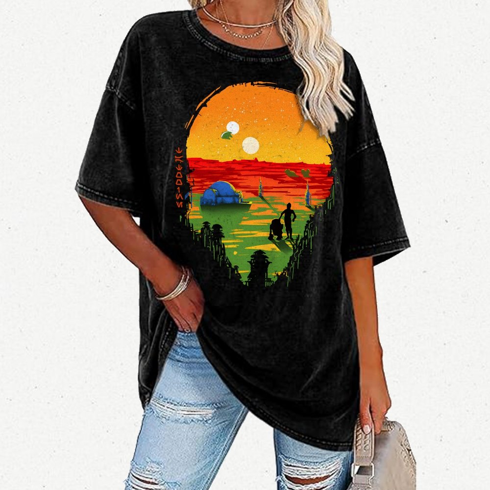 A Mysterious Planet Distant Away II Vintage Distressed T-shirt