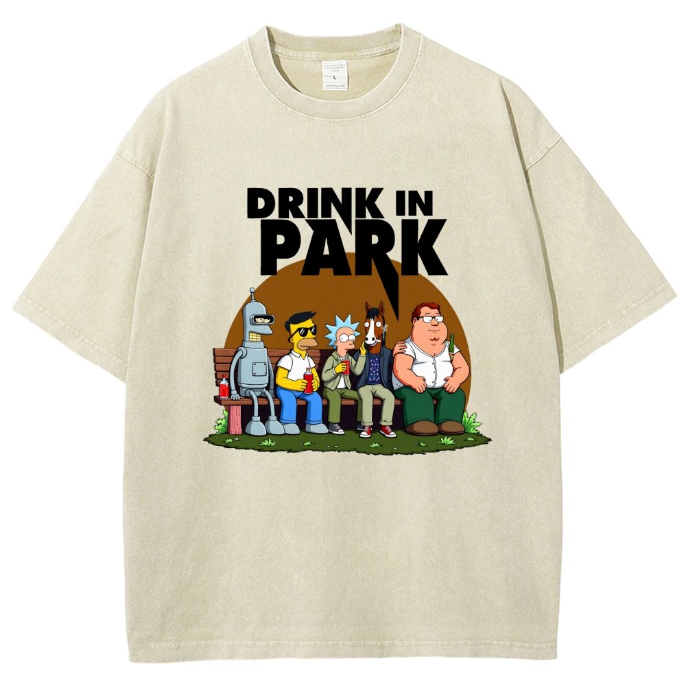 Drink in Park Vintage Distressed T-shirt