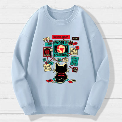 Cat Master Plan Geek Cotton Sweatshirt