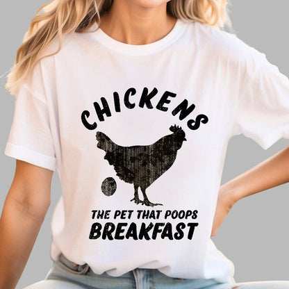Chickens Poop Breakfast Geek T-Shirt
