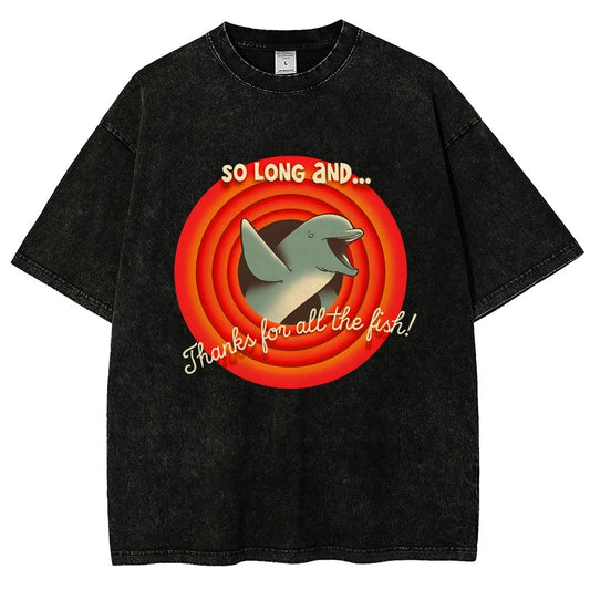 So Long & Thanks for all the Fish Vintage Distressed T-shirt