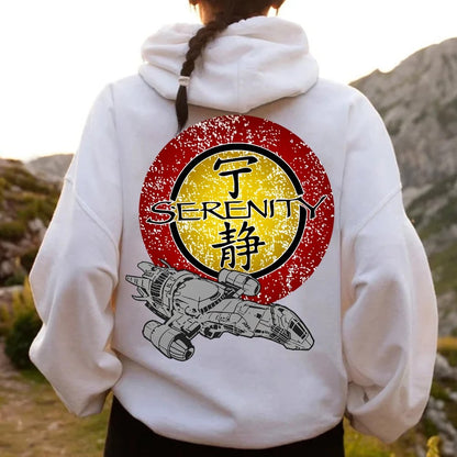 Firefly Mysterious Spacecraft Printed Back Cotton Hoodie