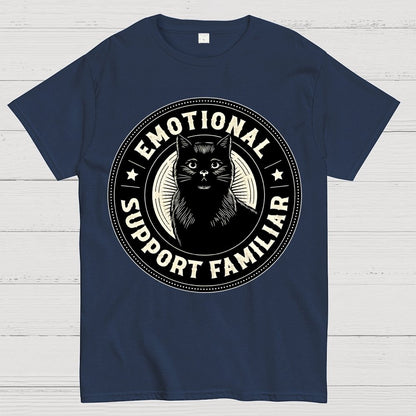 Emotional Support Familiar Black Cat Geek T-Shirt
