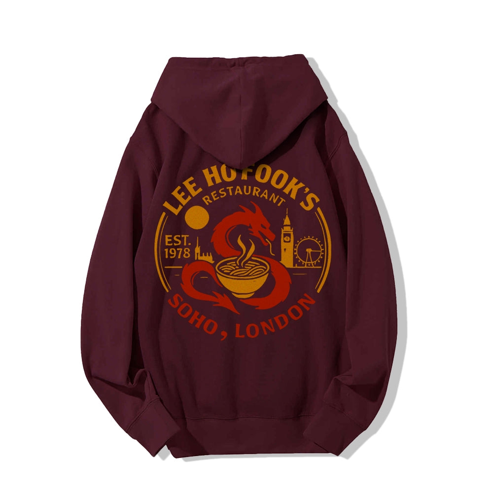 Lee Ho Fooks Printed Back Cotton Hoodie